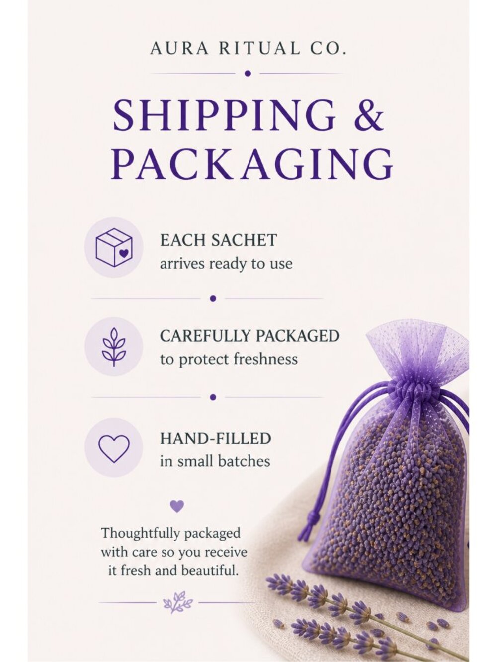 French Lavender Sachets Drawer Fresheners - Set of 5 - Picture 11 of 11